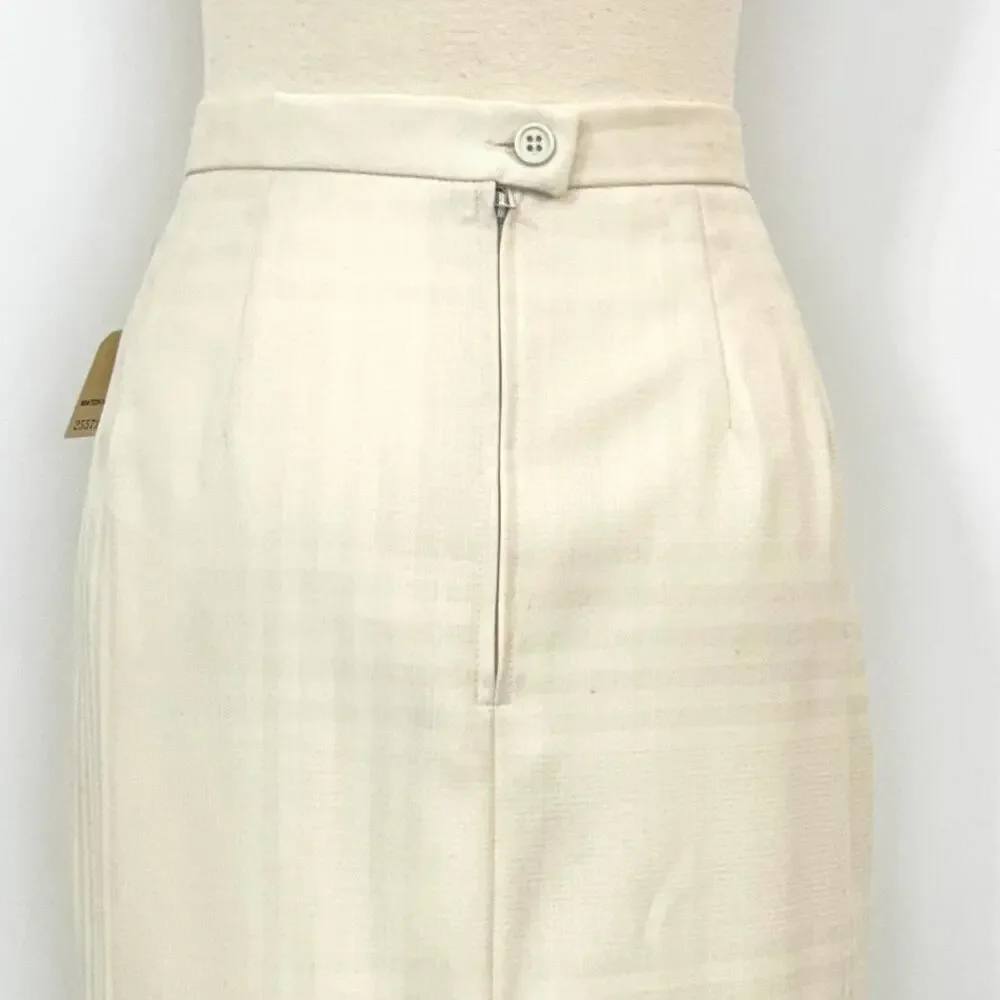 Christian Dior Suit 2pc Double Breasted Blazer and Skirt Cream 12 Vtg w/ Tags
